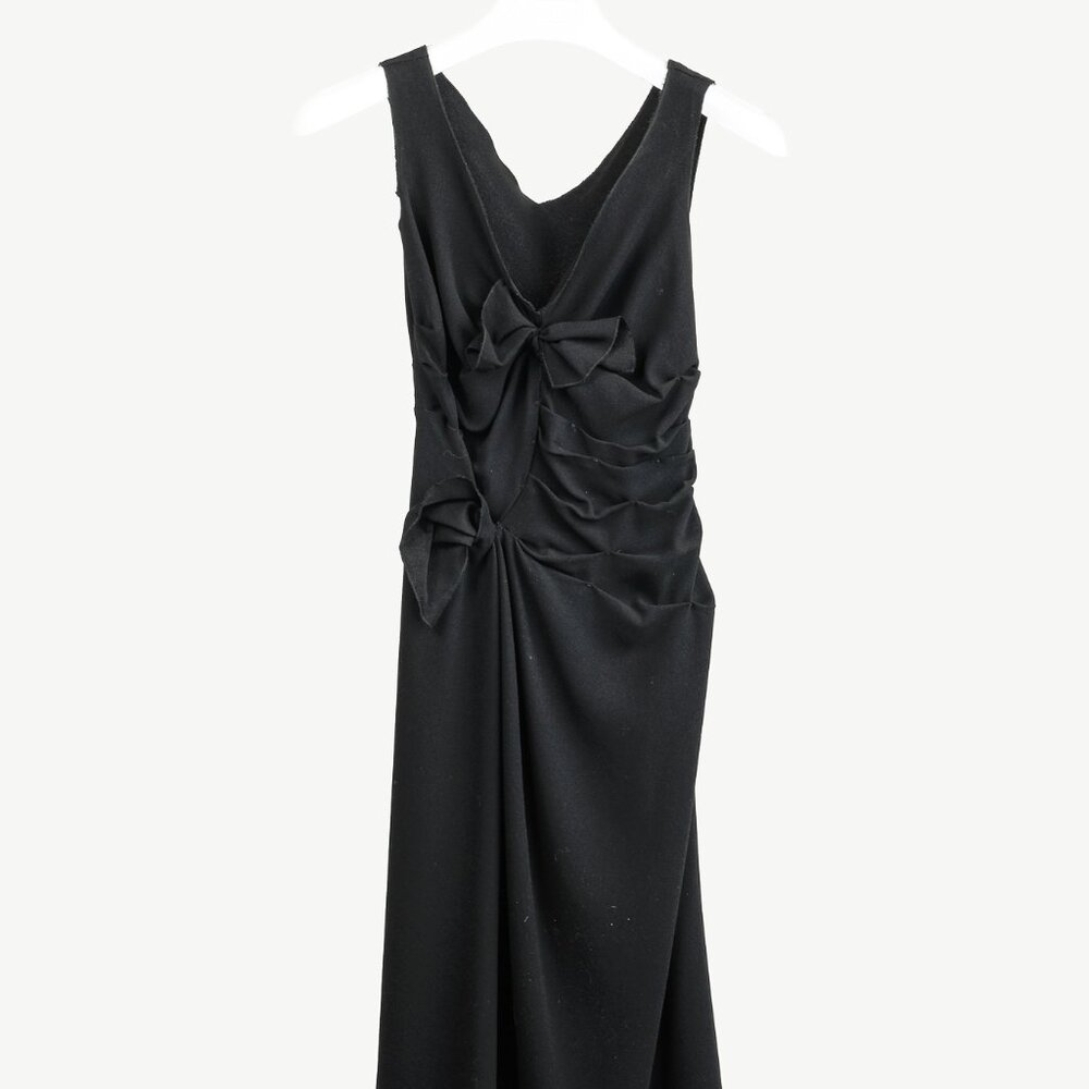 Prada Black Crepe Bow Sleeveless Dress